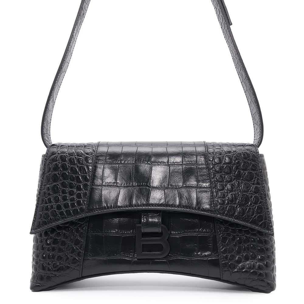 Balenciaga Shoulder Bag Downtown XS Embossed Leather Black